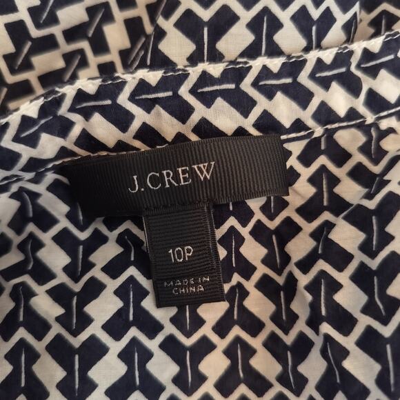 J. Crew Embroidered Sleeveless Top Cotton Silk Geometric - Picture 10 of 10